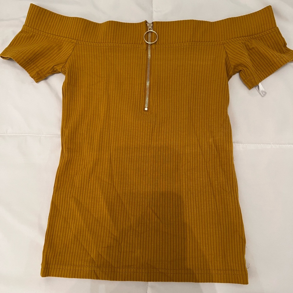 Mustard off shoulder top